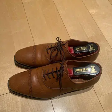 SCOTCH GRAIN 브라운 스트레이트 팁 신발