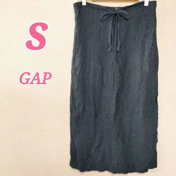 GAP 미디 스커트 S 블루 100% 린넨 데님 스커트