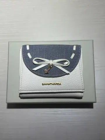 SAMANTHAVEGA 3단 폴더형 지갑 화이트/네이비