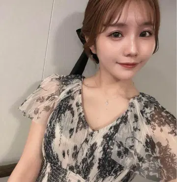 snidel 프린트 케이프 튤 드레스 원피스