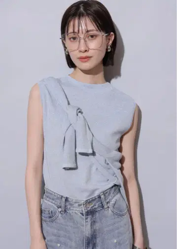 최종 가격 인하 Arpege story 라메 가디건 앙상블 라이트 블루
