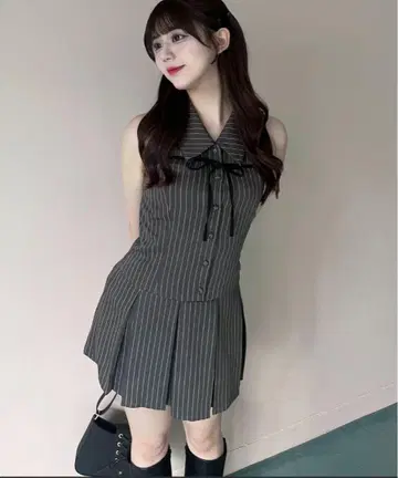 OLIVE de OLIVE 슬리브리스 셔츠 미니 원피스