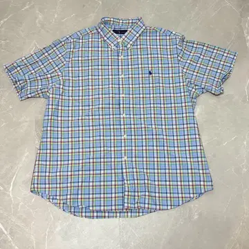 Ralph Lauren 00s BD 반팔 체크 셔츠 2XL