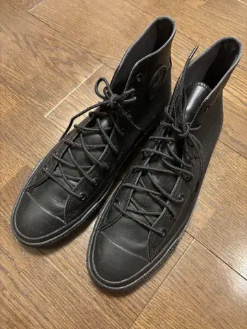 컨버스 올스타 하이컷 가죽 스니커즈 블랙 29cm