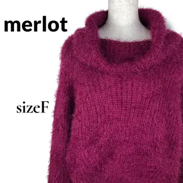 merlot 멀로 모헤어 터치 샤기 니트 퍼플 보르도 프리