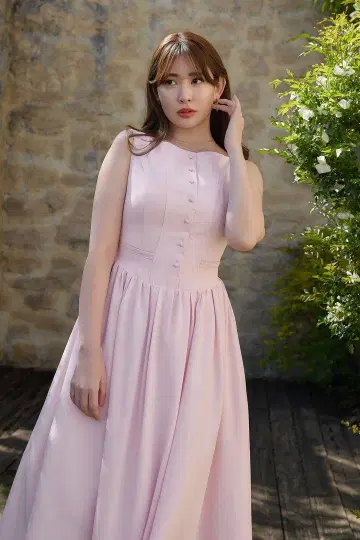 헤르립토 드빌 모음 장미 장식이 있는 긴 드레스