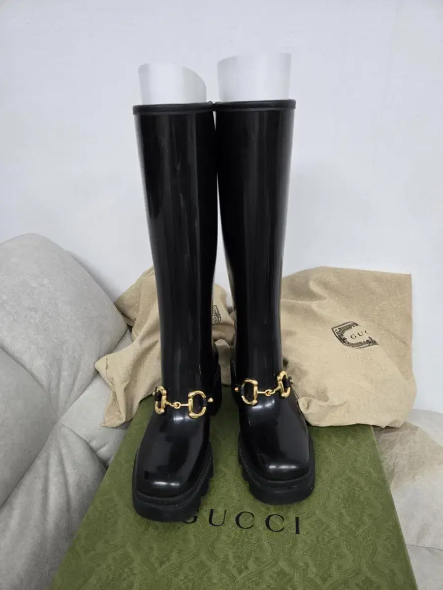 [Good Condition Authentic] Gucci Horsebit Boots Rain Boots