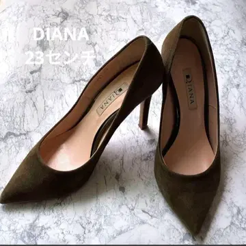 DIANA 다이애나 올리브 그린 23cm 스웨이드 포인트 하이힐