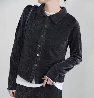 select MOCA 라메 글리터 탑 블랙