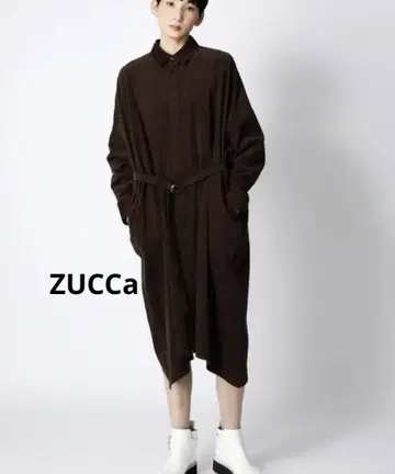 새상품급 ZUCCa 셔츠 코트 원피스 브라운