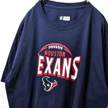 NFL 휴스턴 텍사스 로고 티셔츠 블랙 검정 XL 구제 의류