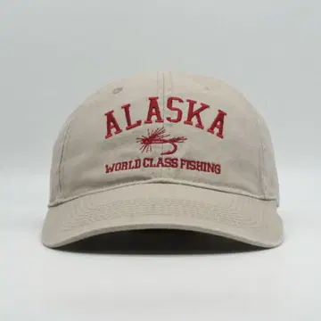 ALASKA 알래스카 낚시 자수 캡 구제 의류 베이지