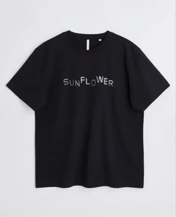 SUNFLOWER 로고 티셔츠 블랙 M 사이즈