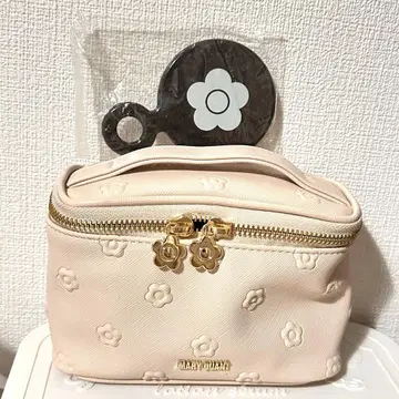 마리콴트 베니티 파우치 엠보싱 데이지 거울 메이크업 파우치