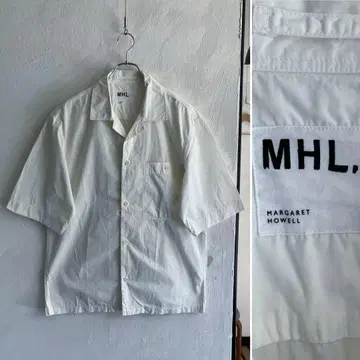 20SS MHL. 오버 사이즈 오픈 카라 셔츠 L 화이트