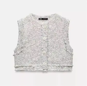 ZARA 자라 텍스처 플레이드 베스트 M 사이즈