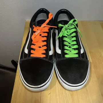 Vans 블랙스 스니커즈 오렌지 그린 슈레이스