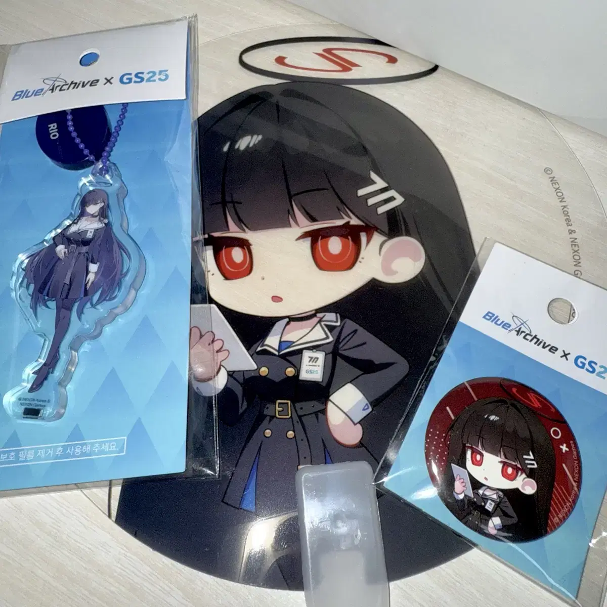 Blue Archive BA GS25 Rio Acrylic Stand Keyring SD Badge Fan