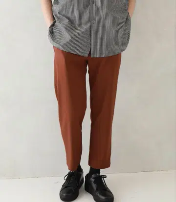 Iroquois 테이퍼드 슬랙스(studious 별주) 브라운 S