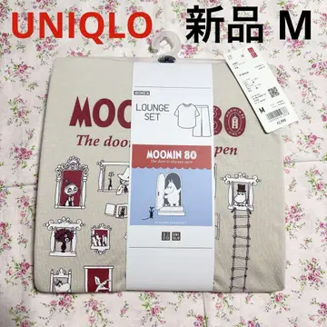새상품 유니클로 무민 라운지 세트 반팔 내추럴 M