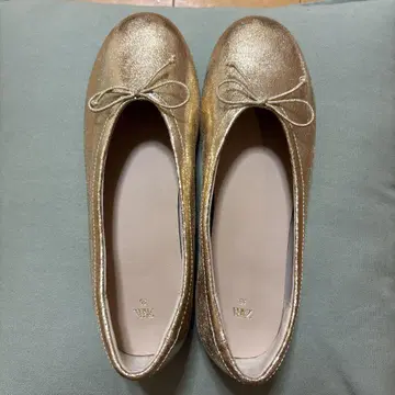 자라 23cm 골드 플랫 슈즈 미사용 새상품