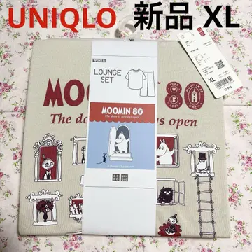 새상품 유니클로 무민 라운지 세트 반팔 내추럴 XL