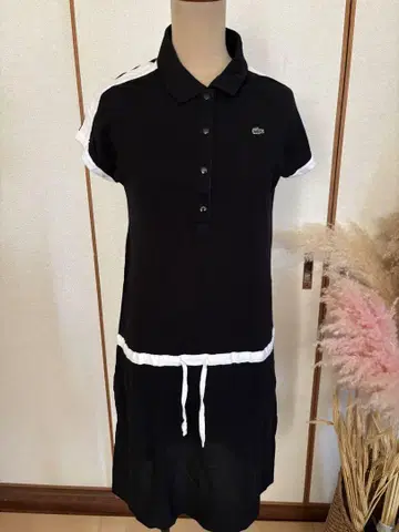 LACOSTE 라코스테 로고 자수 폴로 원피스 40 원피스 골프