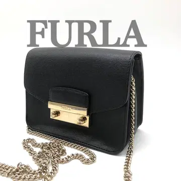 FURLA 훌라 메트로폴리스 숄더백 체인 가죽 블랙