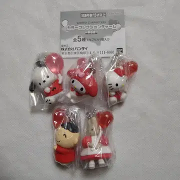 산리오 캐릭터즈 컬러 컬렉션 참 레드 5종 세트