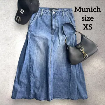 Munich 면 일본제 12oz 데님 맥시 스커트 턱 롱 스커트