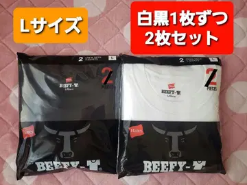 헤인즈 비피 크루넥 티셔츠 화이트 블랙 각 1장 2장 세트