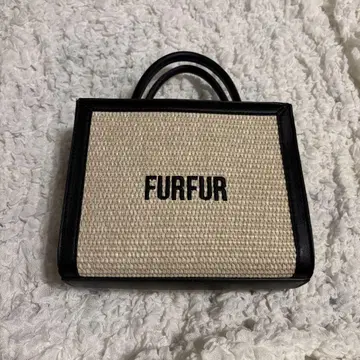 furfur 라피아 로고 토트백