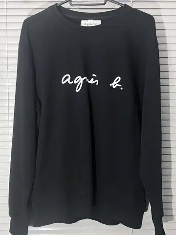 agnis b. 블랙 맨투맨 트레이닝복