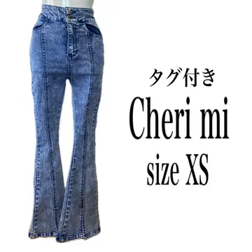 택 포함 미사용 셰리미 Cherimi 슬림 레그 스트레치 플레어 데님