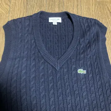 라코스테 케이블 니트 베스트 4 M 네이비 L XL