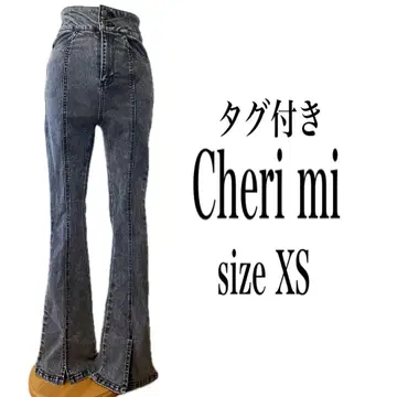 택 포함 미사용 셰리미 Cherimi 슬림 레그 스트레치 플레어 데님