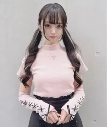 허니시나몬 암워머 세트 골지상의 핑크