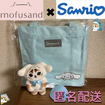 산리오 mofusand 스퀘어 토트백 마스코트 시나모롤