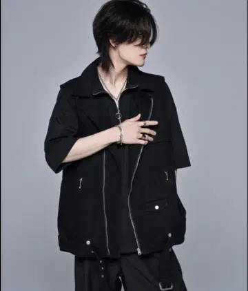 아들러 빈티지 메이크업 데님 오버 라이더 베스트