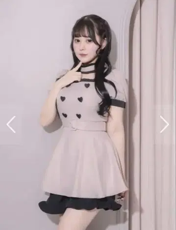 pium 초커 프릴 하트 버튼 셋업
