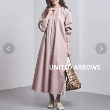 유나이티드 애로우즈 * 넉넉한 개더 플레어 맥시 셔츠 원피스 *