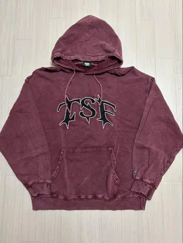그게 인생이야 "TSF" 로고 후드티 L 레드