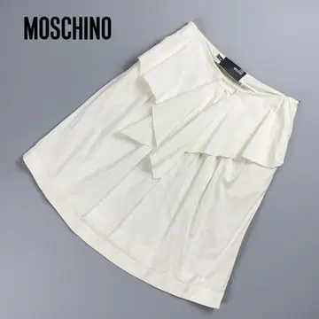 모스키노 무릎 기장 플레어 스커트 화이트 사이즈 M*RC195