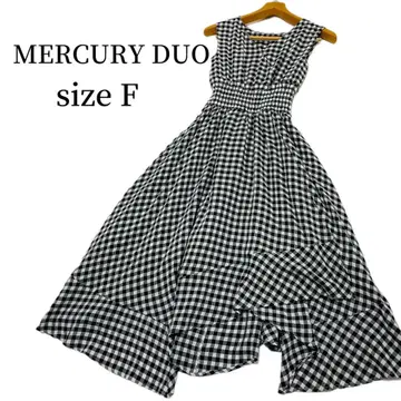 MERCURY DUO 깅엄 체크 무늬 슬리브리스 원피스 사이즈 F
