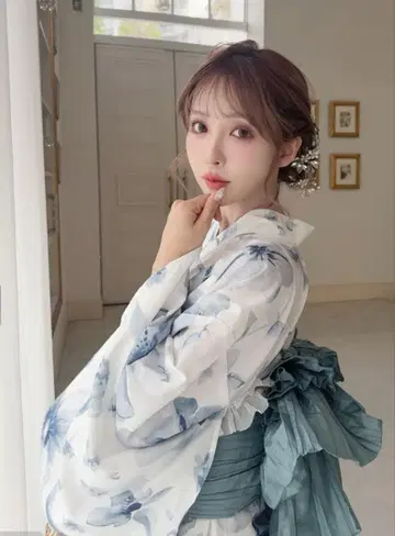 3개 세트 2Way 수채화 꽃무늬 유카타 세트