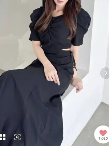 dazzlin 허리 컷 아웃 파이핑 원피스
