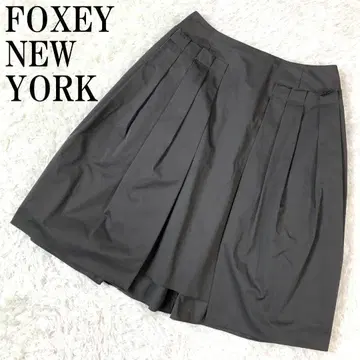 FOXEY NEW YORK 플레어 스커트 그레이 38 B6777