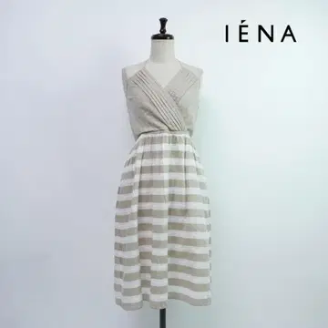 새상품급 IENA 린넨 혼방 베어 원피스 베이지 프리 사이즈*QC1138