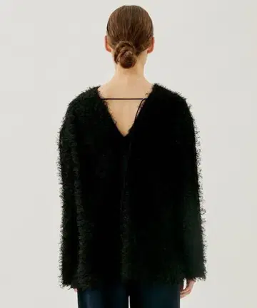 CLANE 더블 페이스 프린지 탑 블랙