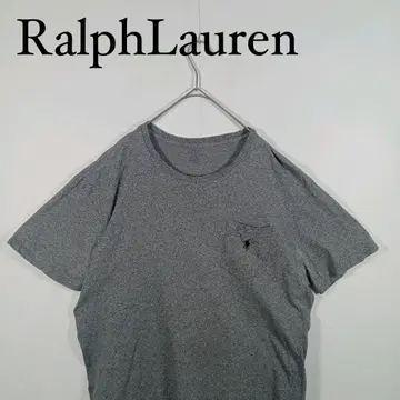 Ralph Lauren 그레이 포켓 부착 무지 티셔츠 L